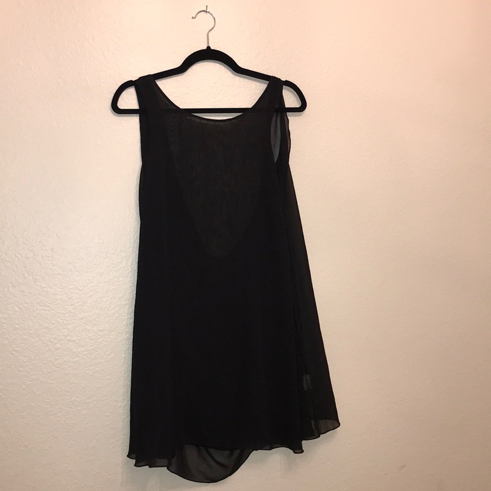 Sheer low drape back dress